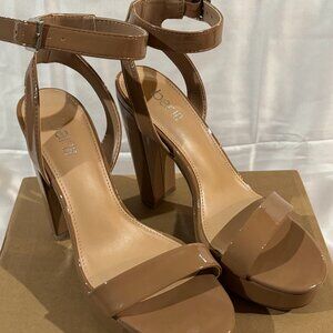 Bar III Womens Ivy Camel Sandal Block Platform Heel Heels SIZE 6.5M